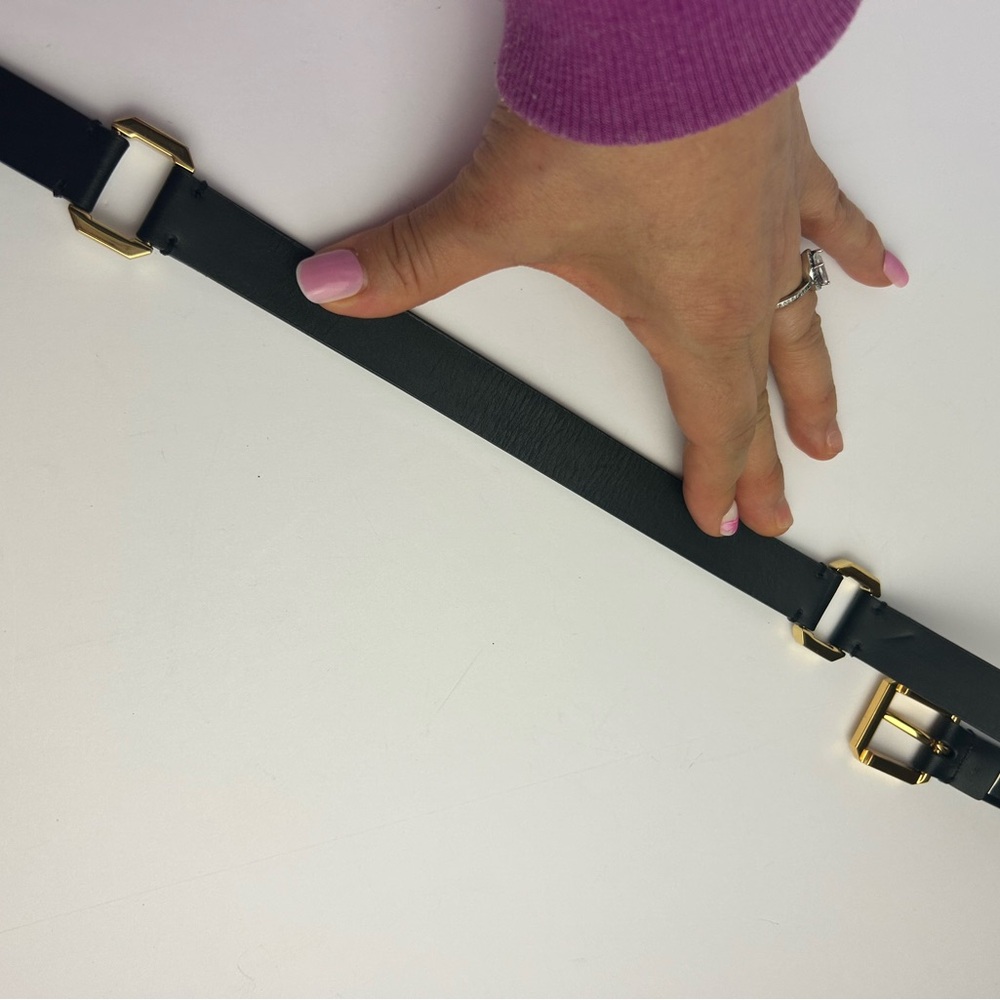 Vintage Ralph Lauren Gold Buckle Classic Designer Leather Women’s Belt - Picture 14 of 15